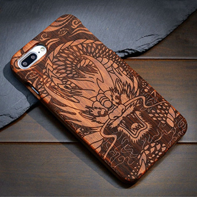 Full Wood Case For Samsung Galaxy Note 9 8 S5 S6 S7 S8 S9 Edge Plus Phone Cover 100% Natural Bamboo Handmade Carving Cases