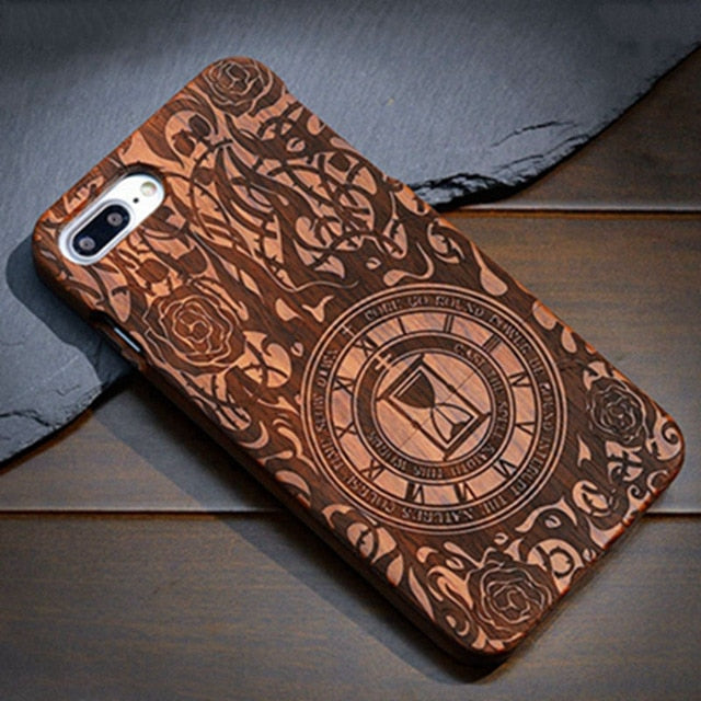 Full Wood Case For Samsung Galaxy Note 9 8 S5 S6 S7 S8 S9 Edge Plus Phone Cover 100% Natural Bamboo Handmade Carving Cases