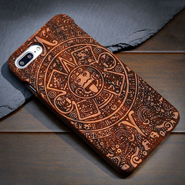 Full Wood Case For Samsung Galaxy Note 9 8 S5 S6 S7 S8 S9 Edge Plus Phone Cover 100% Natural Bamboo Handmade Carving Cases