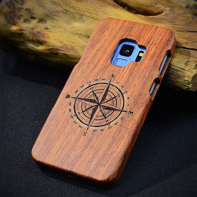 Full Wood Case For Samsung Galaxy Note 9 8 S5 S6 S7 S8 S9 Edge Plus Phone Cover 100% Natural Bamboo Handmade Carving Cases