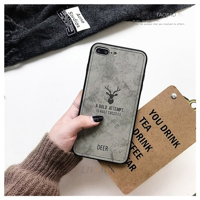 deer cloth phone case on for xiaomi mi 8 lite mi8 mi 9 se 9t a2 lite a1 5x 6x 5 5s 6 mix 2s max 3 2 leather tpu back cover coque