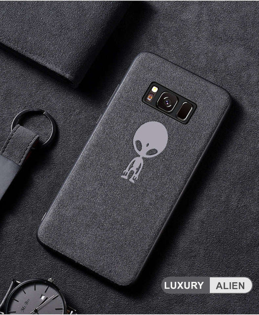 Luxury Suede Leather Fur Cover Case For Samsung Galaxy S7 Edge S8 S9 S10 Plus Note 8 9 10 Silicone Telefon Kilifi Fundas Coque