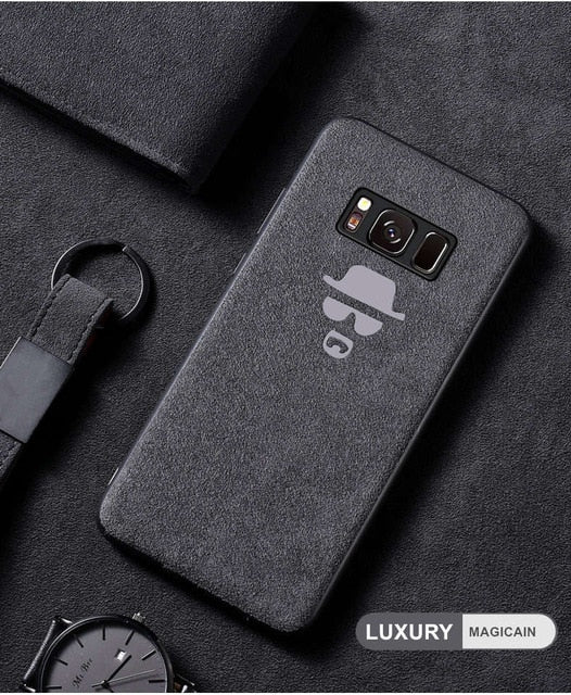 Luxury Suede Leather Fur Cover Case For Samsung Galaxy S7 Edge S8 S9 S10 Plus Note 8 9 10 Silicone Telefon Kilifi Fundas Coque