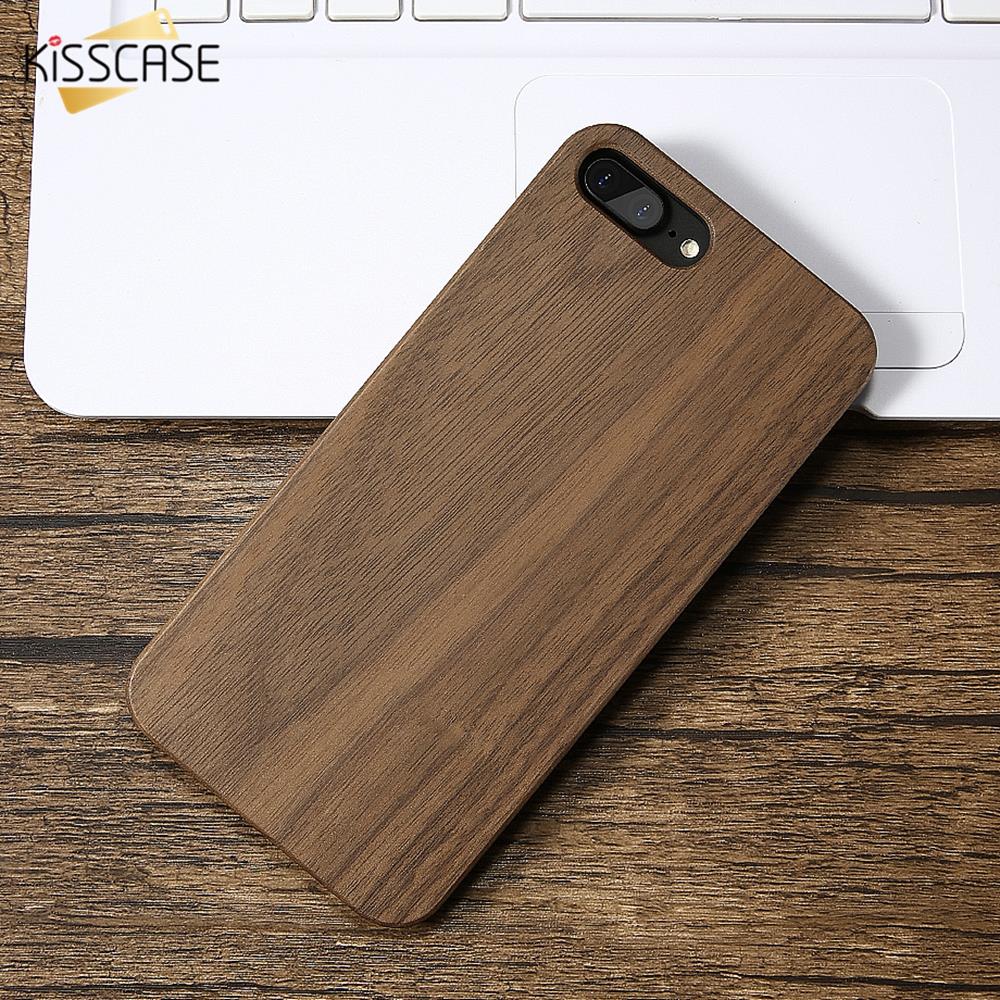 KISSCASE Real Wood Phone Cases For iPhone X Xs Max 7 8 Plus XR Retro Bamboo Phone Cases For iPhone 5 5S Se 6 6S Plus Back Cover