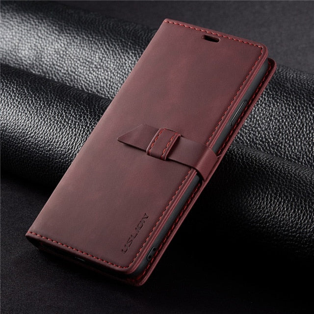 USLION Luxury Flip Leather Phone Case For iPhone 7 5 5s SE 6 6 Plus Wallet Card Slots Cases Cover For iPhone X XS Max XR 8 Plus