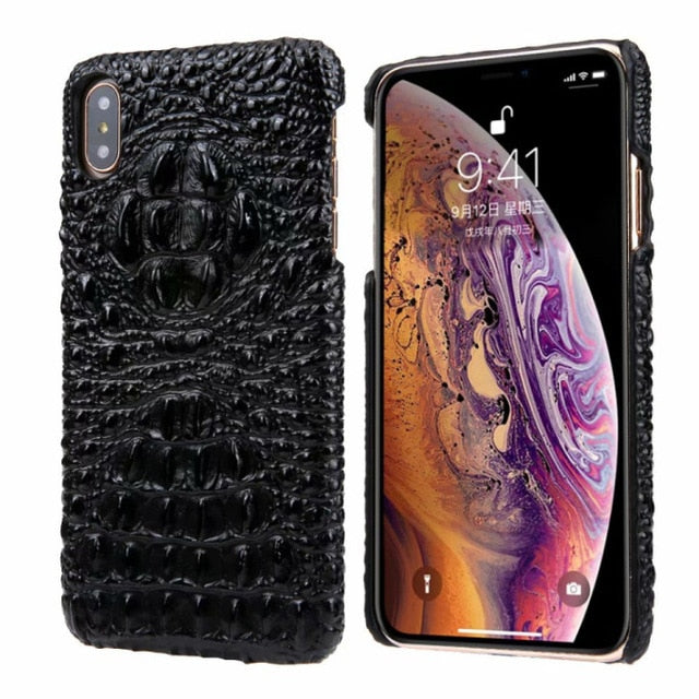 Latest Genuine Leather Back Cover Case For iphone Xs Max 7 8 Plus Luxury 3D Crocodile Skin Pattern Hard Cases For iphone 11 Pro MAX Mobile phone protective case