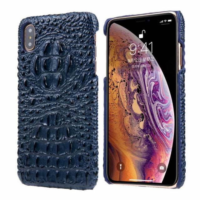 Latest Genuine Leather Back Cover Case For iphone Xs Max 7 8 Plus Luxury 3D Crocodile Skin Pattern Hard Cases For iphone 11 Pro MAX Mobile phone protective case