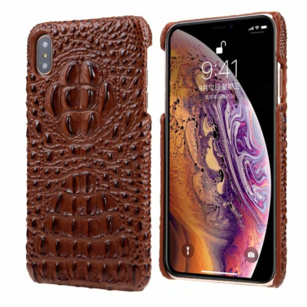 Latest Genuine Leather Back Cover Case For iphone Xs Max 7 8 Plus Luxury 3D Crocodile Skin Pattern Hard Cases For iphone 11 Pro MAX Mobile phone protective case