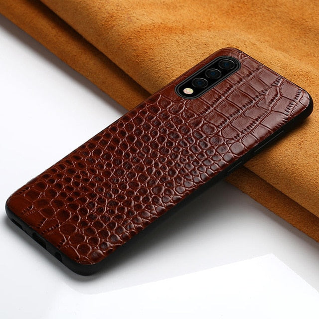 Genuine Leather mobile phone case for Samsung galaxy A50 A70 S10 S7 S8 S9 Plus A8 A7 2018 Note 10 Plus 360 Full protective cover