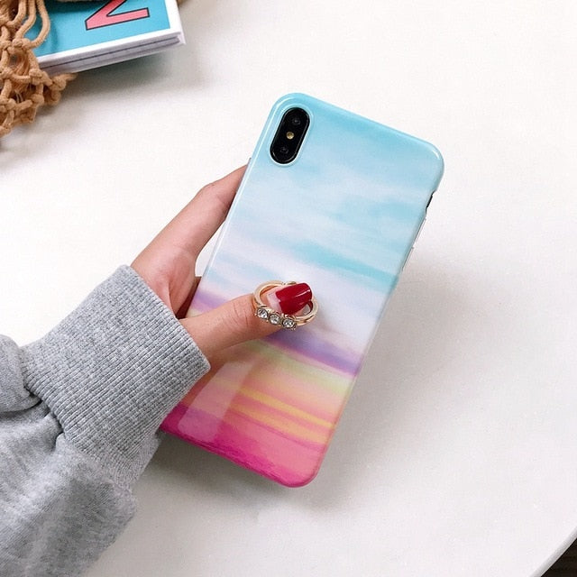 Axbety Case For iPhone XR X 7 Plus 8 XS MAX Case Luxury Gold Glitter Marble Cover For iPhone 6S 6 Plus Diamond Ring Phone Case