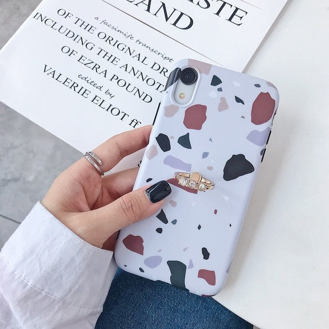 Axbety Case For iPhone XR X 7 Plus 8 XS MAX Case Luxury Gold Glitter Marble Cover For iPhone 6S 6 Plus Diamond Ring Phone Case