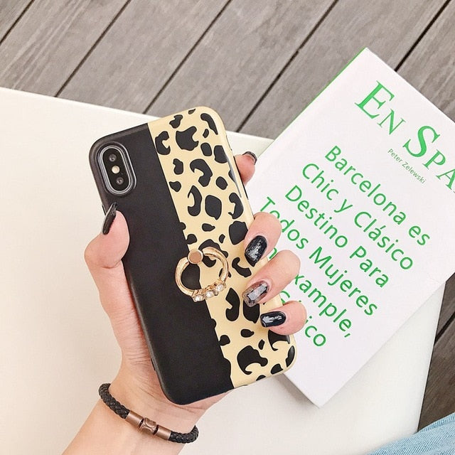 Axbety Case For iPhone XR X 7 Plus 8 XS MAX Case Luxury Gold Glitter Marble Cover For iPhone 6S 6 Plus Diamond Ring Phone Case