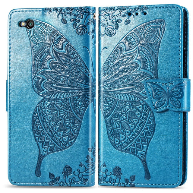 3D Butterfly Wallet Flip Case For Xiaomi Redmi 7A 6A 5 Plus 4A 4X Note 5A 4 5 7 6 Pro Go F1 Mi A1 5X A2 8 Lite 9 se 5A 6A Cover