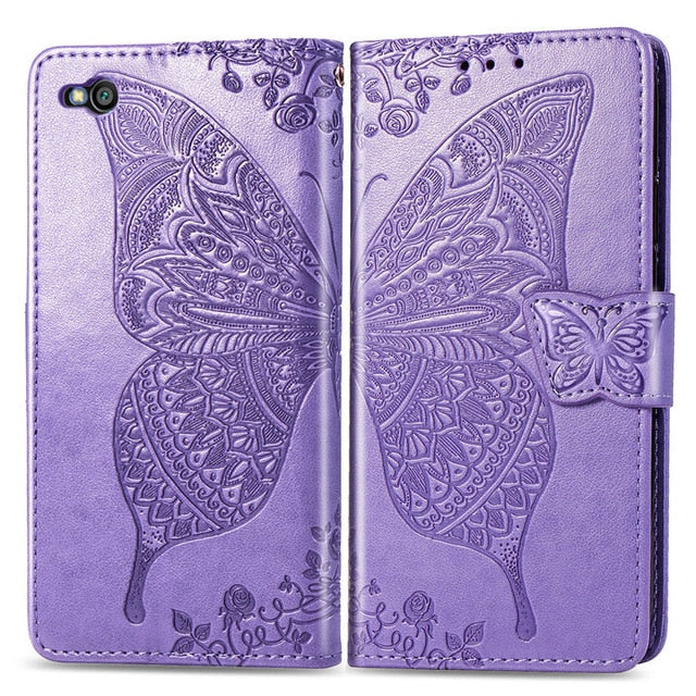 3D Butterfly Wallet Flip Case For Xiaomi Redmi 7A 6A 5 Plus 4A 4X Note 5A 4 5 7 6 Pro Go F1 Mi A1 5X A2 8 Lite 9 se 5A 6A Cover