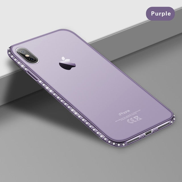 USLION Diamond Bling Transparent Phone Case Cover for iPhone 11 Pro Max 6 6S 8 7 Plus Soft TPU Clear Case For iPhone X XR XS Max