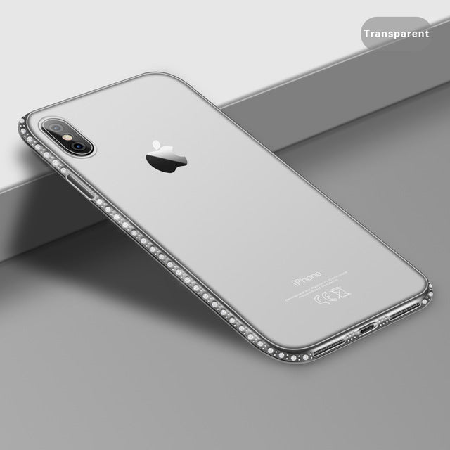 USLION Diamond Bling Transparent Phone Case Cover for iPhone 11 Pro Max 6 6S 8 7 Plus Soft TPU Clear Case For iPhone X XR XS Max