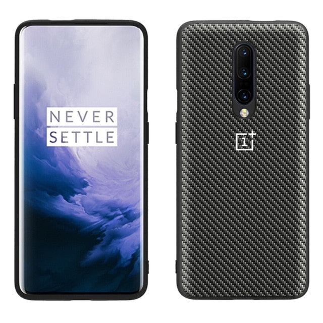 Oneplus 7 Pro Case Cover Oneplus 7T Pro 6T 6 5T 5 7 Carbon Fiber Texture Leather Back Case One Plus 6T 7T 6 5 Shockproof Full Funda Fashion 1+5 1+6 1+7 1+5T 1+6T 1+7T full protective anti-knock phone capa