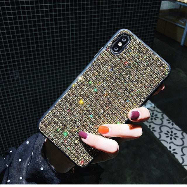 YOACHEY Glitter Case for iPhone X 7 8 6 S 6S Plus Luxury Bling Sequins Diamond Phone Case for iPhone XR XS Max Girl Cover Fundas