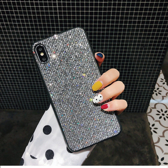 YOACHEY Glitter Case for iPhone X 7 8 6 S 6S Plus Luxury Bling Sequins Diamond Phone Case for iPhone XR XS Max Girl Cover Fundas