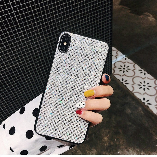 YOACHEY Glitter Case for iPhone X 7 8 6 S 6S Plus Luxury Bling Sequins Diamond Phone Case for iPhone XR XS Max Girl Cover Fundas