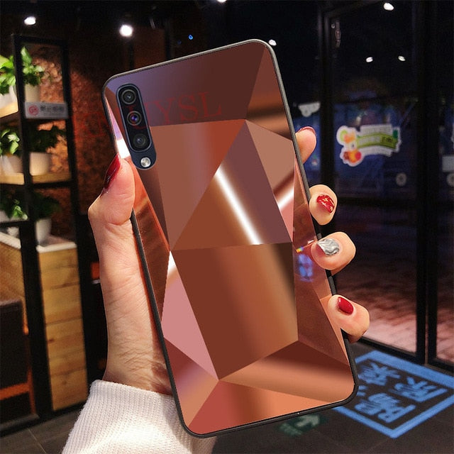 For Samsung Galaxy A50 Case Luxury Diamond Mirror Glossy Cover For Samsung M30 A10 A20 A30 A40 A60 A70 A80 S10 Note 10 Plus Case