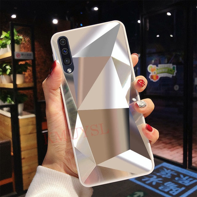 For Samsung Galaxy A50 Case Luxury Diamond Mirror Glossy Cover For Samsung M30 A10 A20 A30 A40 A60 A70 A80 S10 Note 10 Plus Case