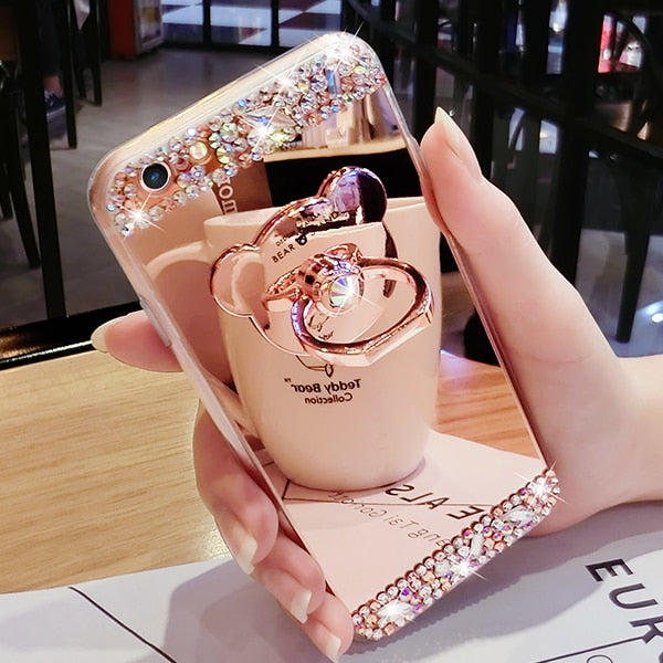Crystal Phone Case For iPhone 11 Pro Max Diamond Luxury Cover For iPhone 7 8 6 6s Plus Rhinestone Mirror For iPhone XS XR Xs Max