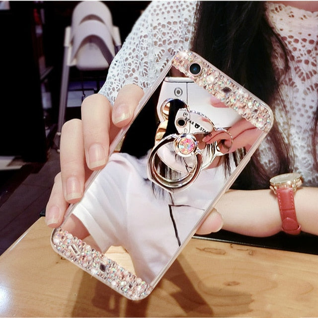 Crystal Phone Case For iPhone 11 Pro Max Diamond Luxury Cover For iPhone 7 8 6 6s Plus Rhinestone Mirror For iPhone XS XR Xs Max
