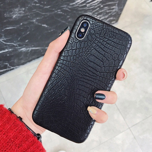 Boucho For iphone Xs MAX XR X XS Cases Crocodile Texture Phone Case For iphone 11 Pro max 7 8 6 6S Plus Luxury PU Leather Cover