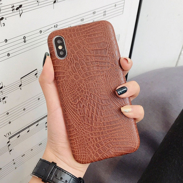 Boucho For iphone Xs MAX XR X XS Cases Crocodile Texture Phone Case For iphone 11 Pro max 7 8 6 6S Plus Luxury PU Leather Cover