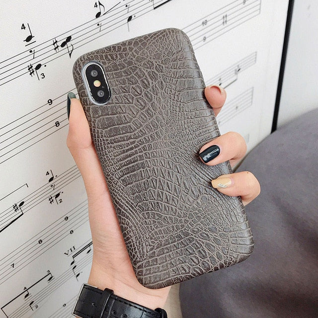 Boucho For iphone Xs MAX XR X XS Cases Crocodile Texture Phone Case For iphone 11 Pro max 7 8 6 6S Plus Luxury PU Leather Cover