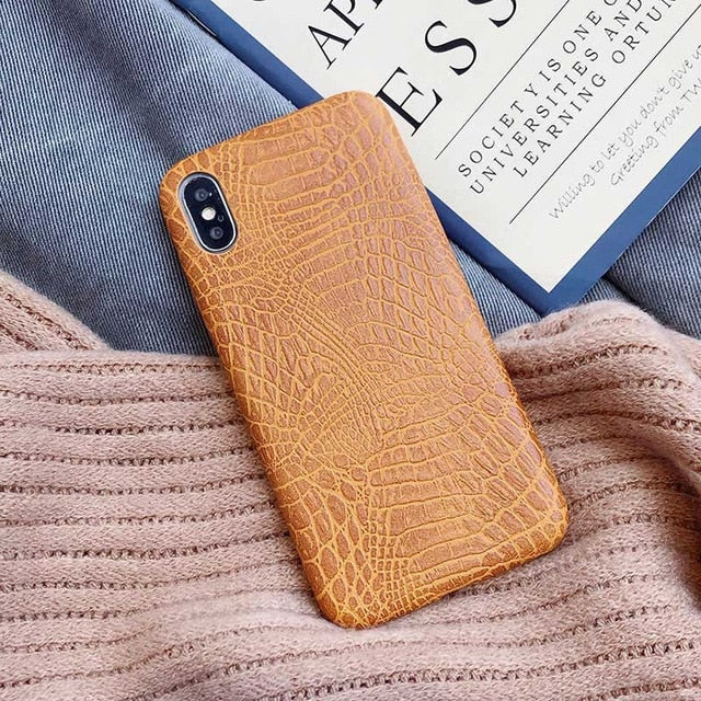 Boucho For iphone Xs MAX XR X XS Cases Crocodile Texture Phone Case For iphone 11 Pro max 7 8 6 6S Plus Luxury PU Leather Cover