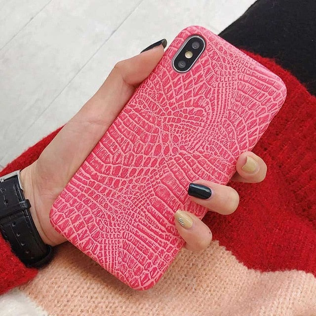 Boucho For iphone Xs MAX XR X XS Cases Crocodile Texture Phone Case For iphone 11 Pro max 7 8 6 6S Plus Luxury PU Leather Cover