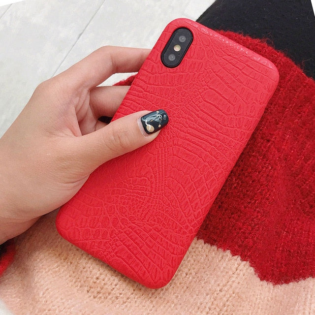 Boucho For iphone Xs MAX XR X XS Cases Crocodile Texture Phone Case For iphone 11 Pro max 7 8 6 6S Plus Luxury PU Leather Cover