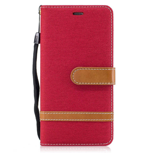 For Xiaomi Redmi Note 7 8 6 Pro Denim Mixed Colors Leather Flip Wallet Case For Xiaomi Redmi 6 7 7A Pro Capa Cover Phone case