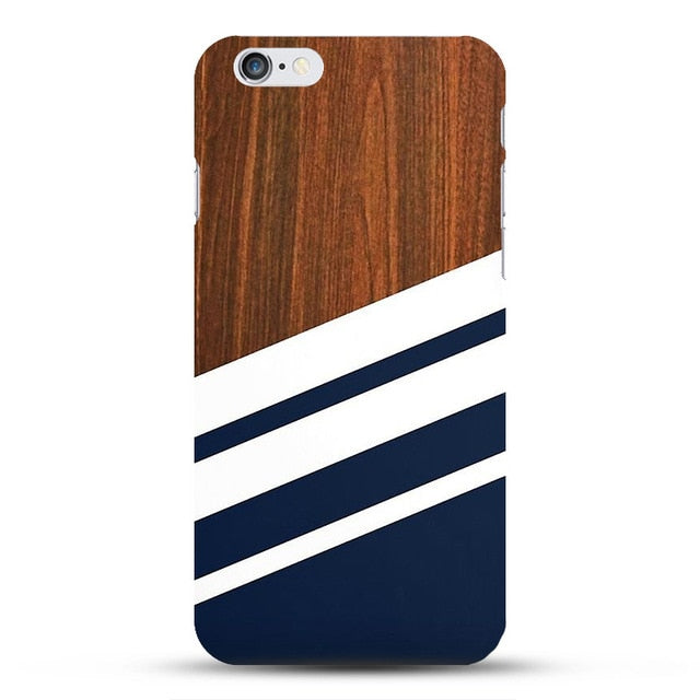Bamboo Wood Pattern Hard PC Cover for iPhone 5 5S 6 6s 7 Plus Case Snap On/off Back cell Phone Capinha para Cases for iPhone6 SE