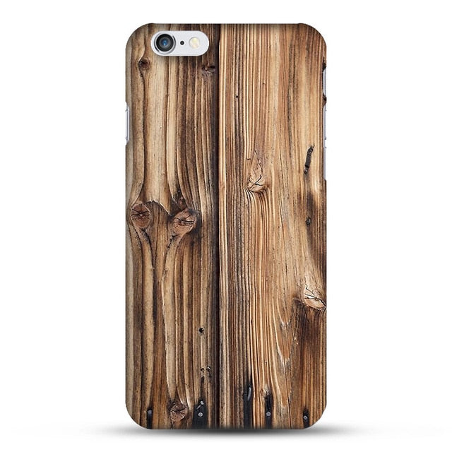 Bamboo Wood Pattern Hard PC Cover for iPhone 5 5S 6 6s 7 Plus Case Snap On/off Back cell Phone Capinha para Cases for iPhone6 SE
