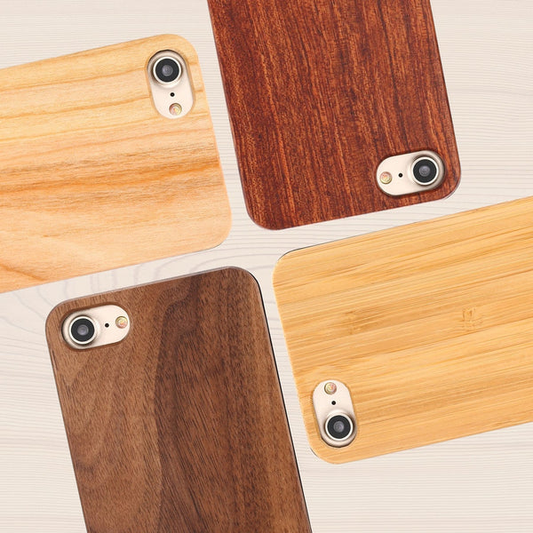 Genuine Wood Phone Cases For iPhone 5 5s SE 6 6s 7 8 Plus X Case Top Quality Rosewood bamboo Cherry Wooden Hard Cover Funda