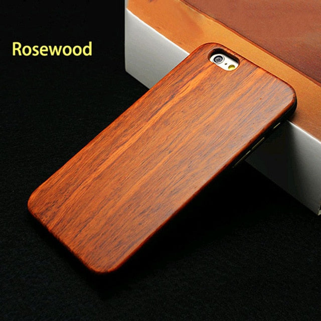 Genuine Wood Phone Cases For iPhone 5 5s SE 6 6s 7 8 Plus X Case Top Quality Rosewood bamboo Cherry Wooden Hard Cover Funda