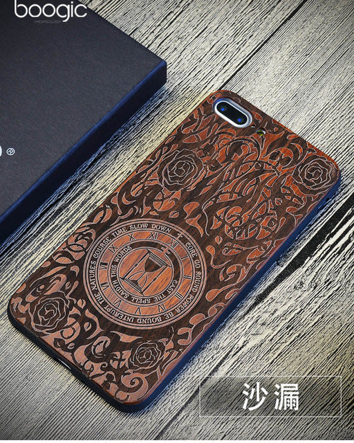 Chinese Dragon Roar Totem Men Design Bamboo Wood Phone Case For Iphone 6Plus 6 6S 7 7 Plus 5 5S Iphone8 8 X PC Hard Back Cover