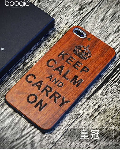 Chinese Dragon Roar Totem Men Design Bamboo Wood Phone Case For Iphone 6Plus 6 6S 7 7 Plus 5 5S Iphone8 8 X PC Hard Back Cover