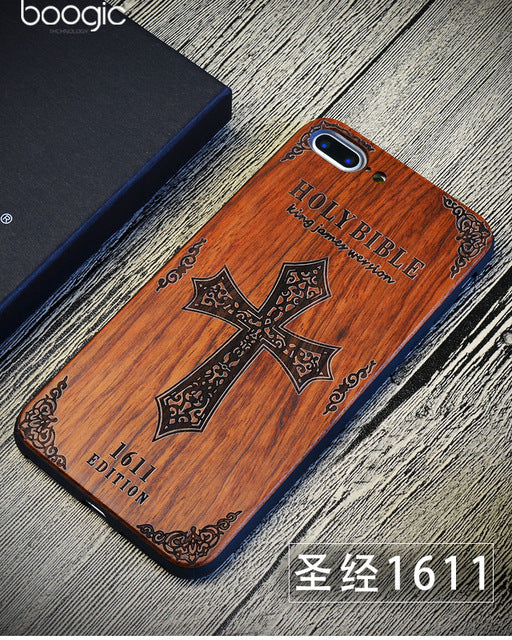 Chinese Dragon Roar Totem Men Design Bamboo Wood Phone Case For Iphone 6Plus 6 6S 7 7 Plus 5 5S Iphone8 8 X PC Hard Back Cover