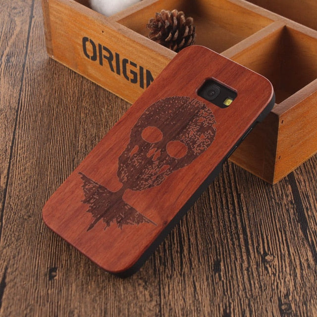 Mandala Skull Head Wood Bamboo Case For samsung galaxy A5 2017 Wood Case For Samsung Galaxy A5 2017 Cell Phone Case Wooden Cover