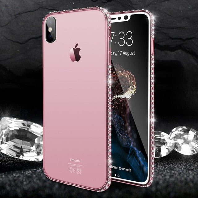 Moskado Phone Case For iPhone 7 X XR XS MAX 8 6 6s Plus 5 SE Fashion Bling Diamond Transparent Crystal Soft TPU Back Cover Cases