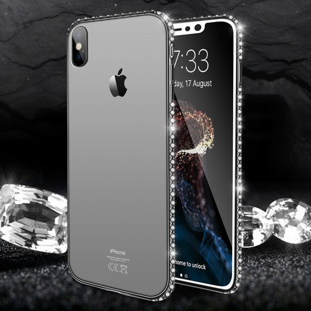 Moskado Phone Case For iPhone 7 X XR XS MAX 8 6 6s Plus 5 SE Fashion Bling Diamond Transparent Crystal Soft TPU Back Cover Cases