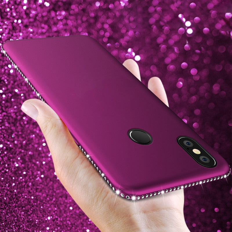 Diamond Silicone Case for Xiaomi Redmi 4A 6 6A S2 5 Plus 5A Prime Note 4X 4 Pro Mi MAX 3 Mi A1 A2 Lite 5X 6X Pocophone F1 Cover