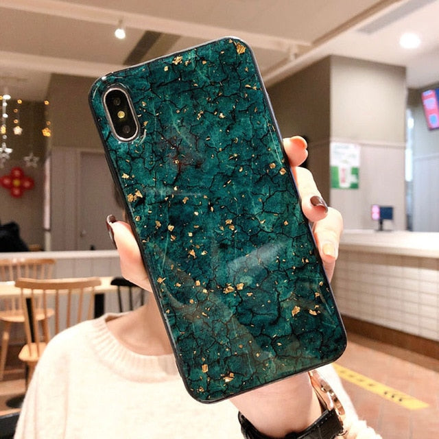 Luxury Diamond Marble Glitter Phone Cases for iPhone X XR XS MAX 7 8 6s Plus holder Ring Silicon Cover For iPhone XR XS