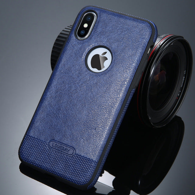 Lovebay Business PU Leather Phone Case For Iphone XS X 5 5S 6 6S 7 8 Plus Splice Ultra-thin Luxury Phone Protector Back Cover