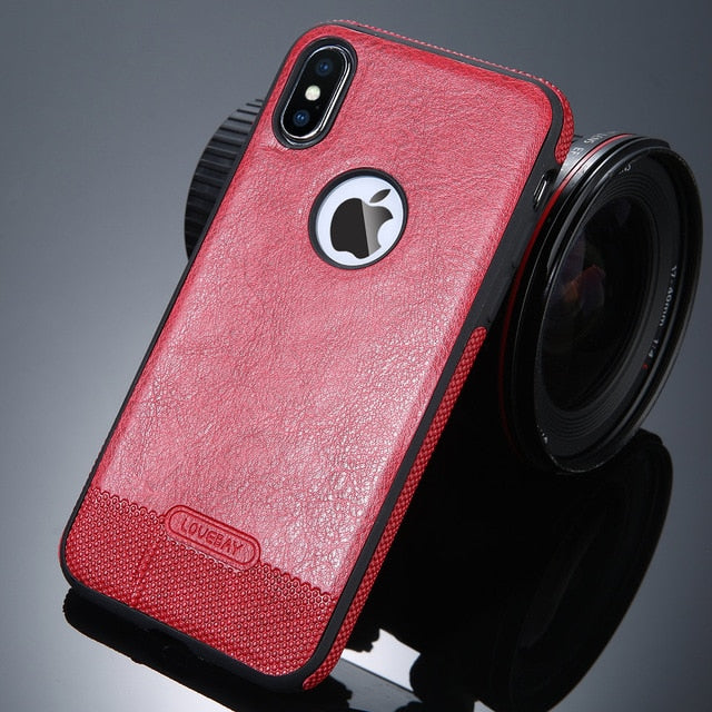 Lovebay Business PU Leather Phone Case For Iphone XS X 5 5S 6 6S 7 8 Plus Splice Ultra-thin Luxury Phone Protector Back Cover