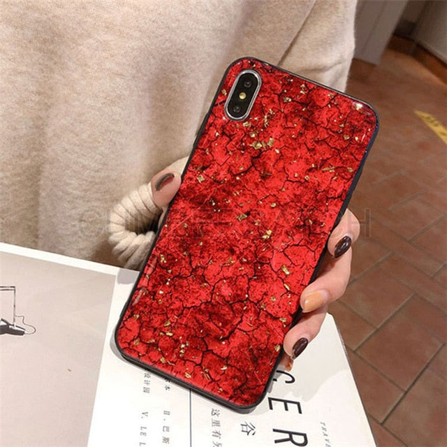 Luxury Glitter Green Diamond Crack Marble Phone Case For iphone 8 7 Plus 6 S 6s Bling Bee With Wing Cover for iphone XS MAX XR X